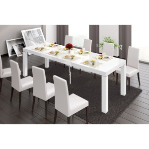 Jídelní stůl CAPRI DUO (bílá lesk) (Luxusní jídelní stůl dostupný v několika barevných variantách)