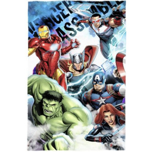 EUROSWAN Fleecová / fleece deka Super Heroes Avengers Fight II 100x150