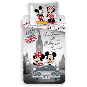 Jerry Fabrics Povlečení Mickey and Minnie in London 140x200/70x90