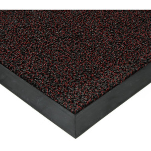 Červená plastová vstupní vnitřní venkovní čistící zátěžová rohož Rita, FLOMAT - délka 50 cm, šířka 80 cm a výška 1 cm