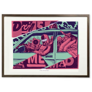 Funk Fu Plakát Drive Me Mad 70 x 50 cm, digitální tisk