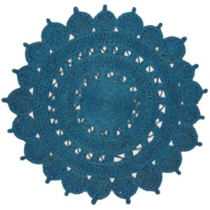 Koberec Zira Jute Circle Rug 150x150cm 008 - modrá