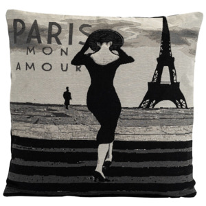 BO-MA Trading Povlak na polštářek Gobelín žena v Paříži, 45 x 45 cm