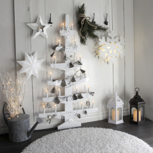 Bílá nástěnná svítící dekorace Best Season Wall Tree