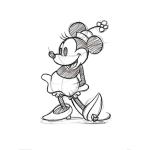 Obraz, Reprodukce - Minnie Mouse - Sketched - Single, (60 x 80 cm)