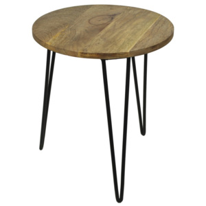 Odkládací stolek s deskou z mangového dřeva HSM collection Sana, ⌀ 40 cm