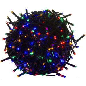 Vánoční LED osvětlení 60 m - barevné 600 LED - zelený kabel - OEM M39463