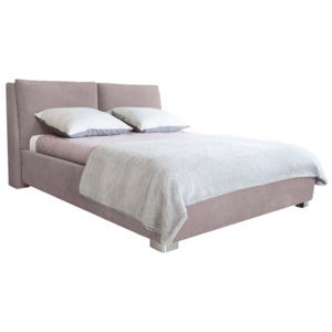 Světle růžová dvoulůžková postel Mazzini Beds Vicky, 160 x 200 cm
