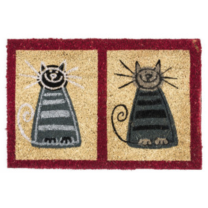 BO-MA Trading Kokosová rohožka dvě kočky, 40 x 60 cm