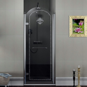 ANTIQUE sprchové dveře 800mm, levé, čiré sklo s dekorem, chrom GQ1580L