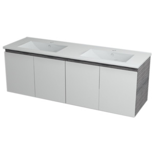 Sapho RIANA umyvadlová skříňka s umyvadlem 150x50x46 cm, bílá mat/zebráno ( 2XRN0751601-150 )
