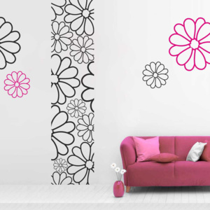 WALLVINIL Samolepky na zeď - Sedmikráskový set Barva: Bílá, Velikost: Květ 30x30 cm