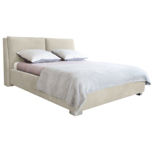 Béžová dvoulůžková postel Mazzini Beds Vicky, 140 x 200 cm