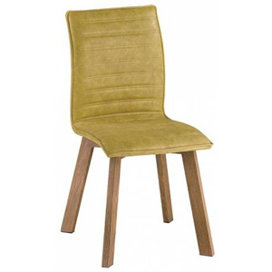 Jídelní židle NASTIA, zelená ekokůže / kov, buk