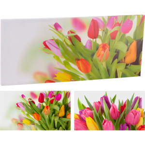 Home collection Home colletion maxi obraz s tulipány 78x35 cm - Růžovo-žlutá varianta