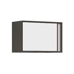 BRW Graphic II závěsná skříňka SFW1DL/B šedý wolfram/bílá/červená