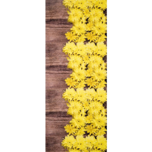 Žluto-hnědý vysoce odolný koberec Webtappeti Dalie, 58 x 80 cm