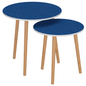 Set dvou příručních stolků v modrém a bílém provedení TK2206