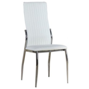 Židle, ekokůže bílá / chrom, MALISA Typ 1