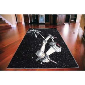 Dětský koberec Vesmírná loď TOP černý, Velikosti 200x280cm