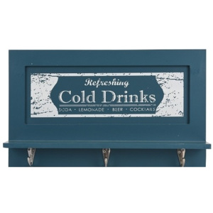 Dřevěný věšák Cold Drinks modrý