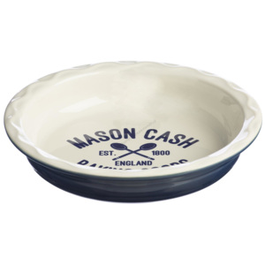 Kulatá mísa na koláč 24cm Varsity krémová/modrá - Mason Cash