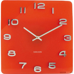 Skleněné nástěnné hodiny Karlsson 5641RD červené