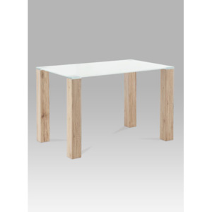 Autronic Jídelní stůl 120x75 cm, bílé sklo / san remo