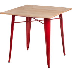 Design2 Stůl Paris Wood červený přírodní sosna