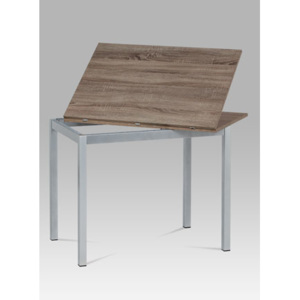 Autronic Jídelní stůl rozkládací 60+60x90 cm, šedý lak + dub sonoma