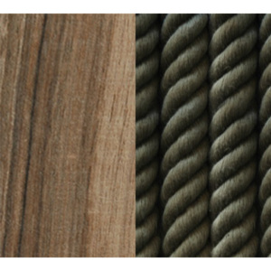 BeeDesign Závěsné svítidlo Single rope Dřevo: Ořech, Barva lana: Khaki, Délka lana: 2m