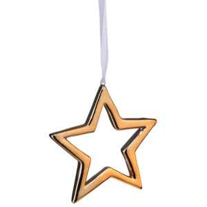 HANG ON Ozdoba keramická hvězda 10 cm - zlatá
