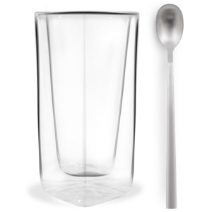 Dvojitá sklenice s míchátkem Vialli Design Vita, 300 ml