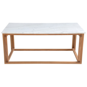 Bílý mramorový konferenční stolek s podnožím z dubového dřeva RGE Accent, šířka 110 cm
