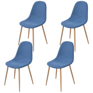 Jídelní židle 4 ks textilní modré