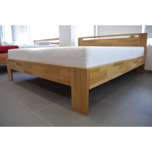 Oak´s Dubová postel Nyborg dub cink tloušťka 2,5 cm, přírodní moření, vodní lak - 140x200 cm