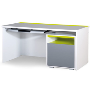 Dětský psací stůl RENO Lime, bílá/limetka/šedá, 78x111x60