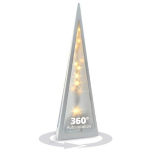 Solight Solight LED vánoční pyramida, otáčecí, 3D efekt světla, 45cm, 230V, teplá bílá
