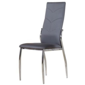 Židle, ekokůže šedá / chrom, MALISA Typ 2