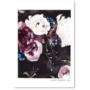 Plakát Americanflat Blooms on Black V by Claudia Libenberg, 30 x 42 cm