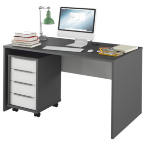 PC stůl 140x80 cm v kombinaci grafit a bílá Typ 11 TK2157
