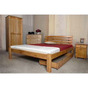 Dřevěná postel Klara 160x200 + rošt ZDARMA dub