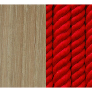 BeeDesign Závěsné svítidlo Double rope Dřevo: Dub, Barva lana: Červené, Délka lana: 2 x 5m