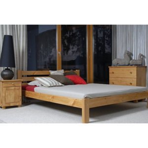 Dřevěná postel Azja 160x200 + rošt ZDARMA dub