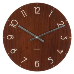 Stolní a nástěnné hodiny Glass dark wood 17 cm tmavé dřevo - Karlsson