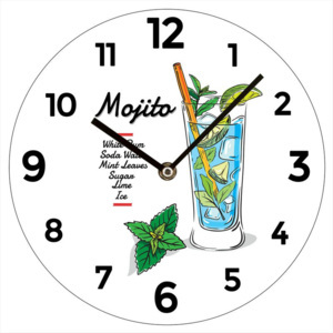 Postershop Nástěnné skleněné hodiny: Mojito - 30 cm