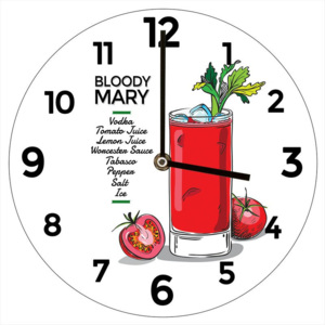 Postershop Nástěnné skleněné hodiny: Bloody Mary - 34 cm