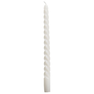 Bílá svíčka Twisted - set 12 ks