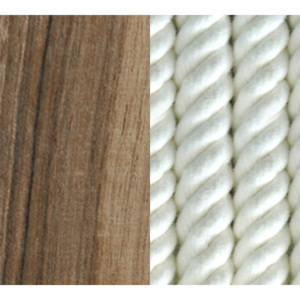 BeeDesign Závěsné svítidlo Double rope Dřevo: Ořech, Barva lana: Bílé, Délka lana: 2 x 2m