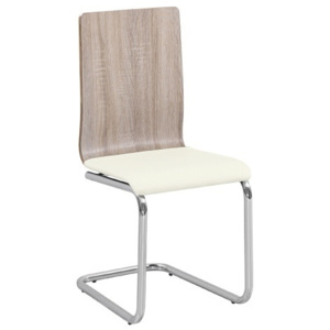 LORD chair chromium/birch tint/PU ecru